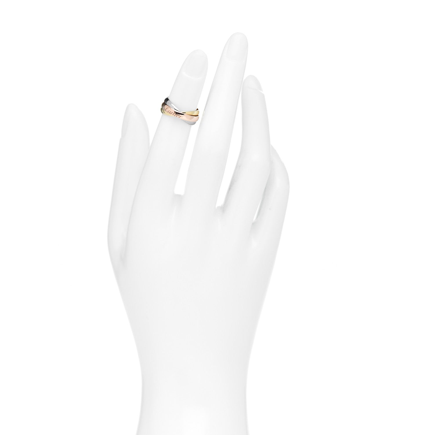 Cartier 18K Pink Yellow White Gold Small Trinity Ring 45 3.25 2 of 4