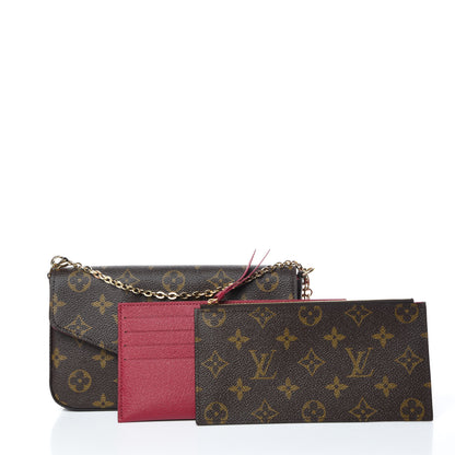 Louis Vuitton Monogram Pochette Felicie Chain Wallet Fuchsia 3 of 14