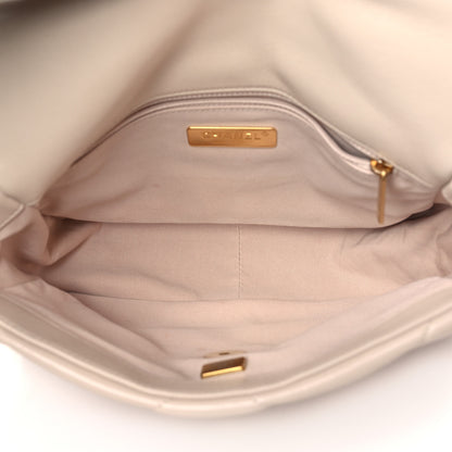 Chanel Lambskin Quilted Medium Chanel 19 Flap Beige 5 of 9
