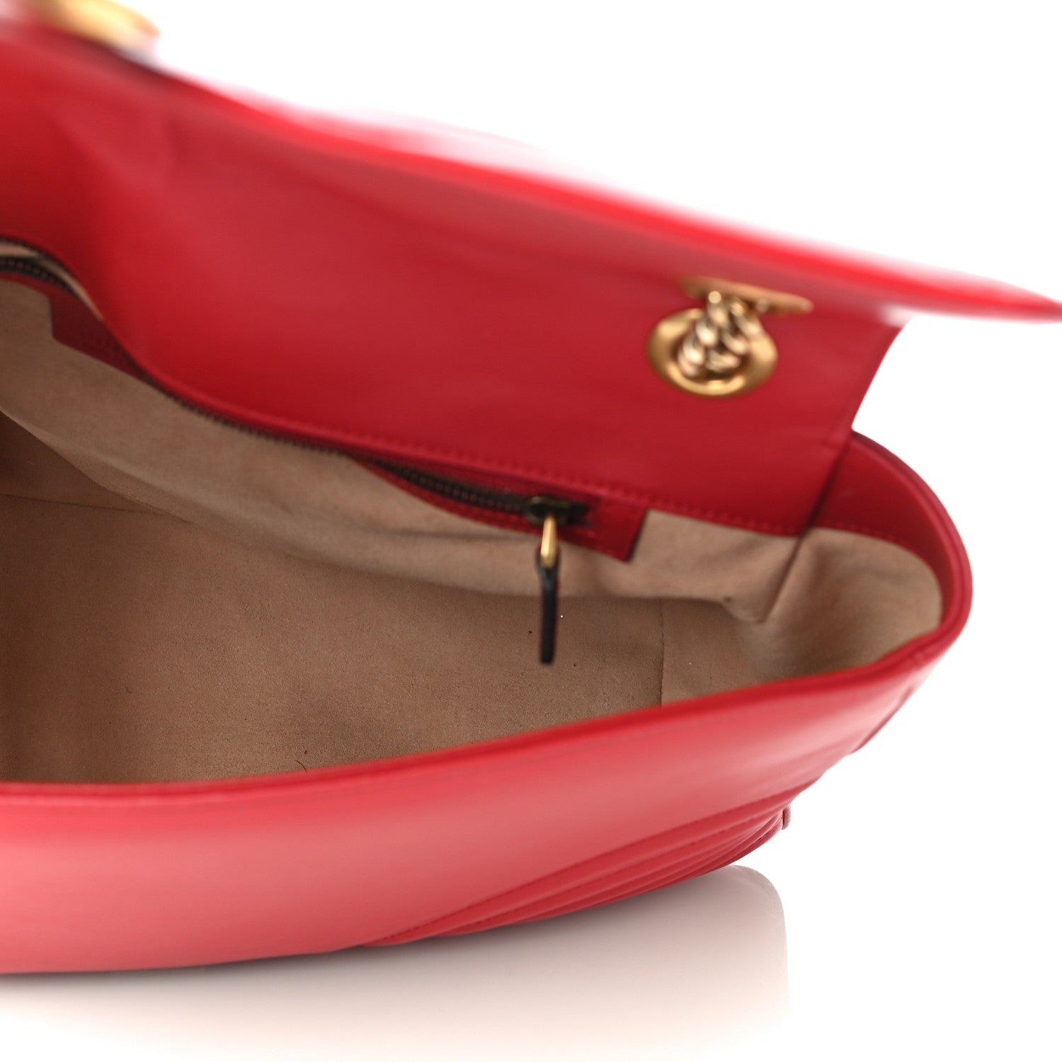 Gucci Calfskin Matelasse Large GG Marmont Shoulder Bag Hibiscus Red 5 of 19