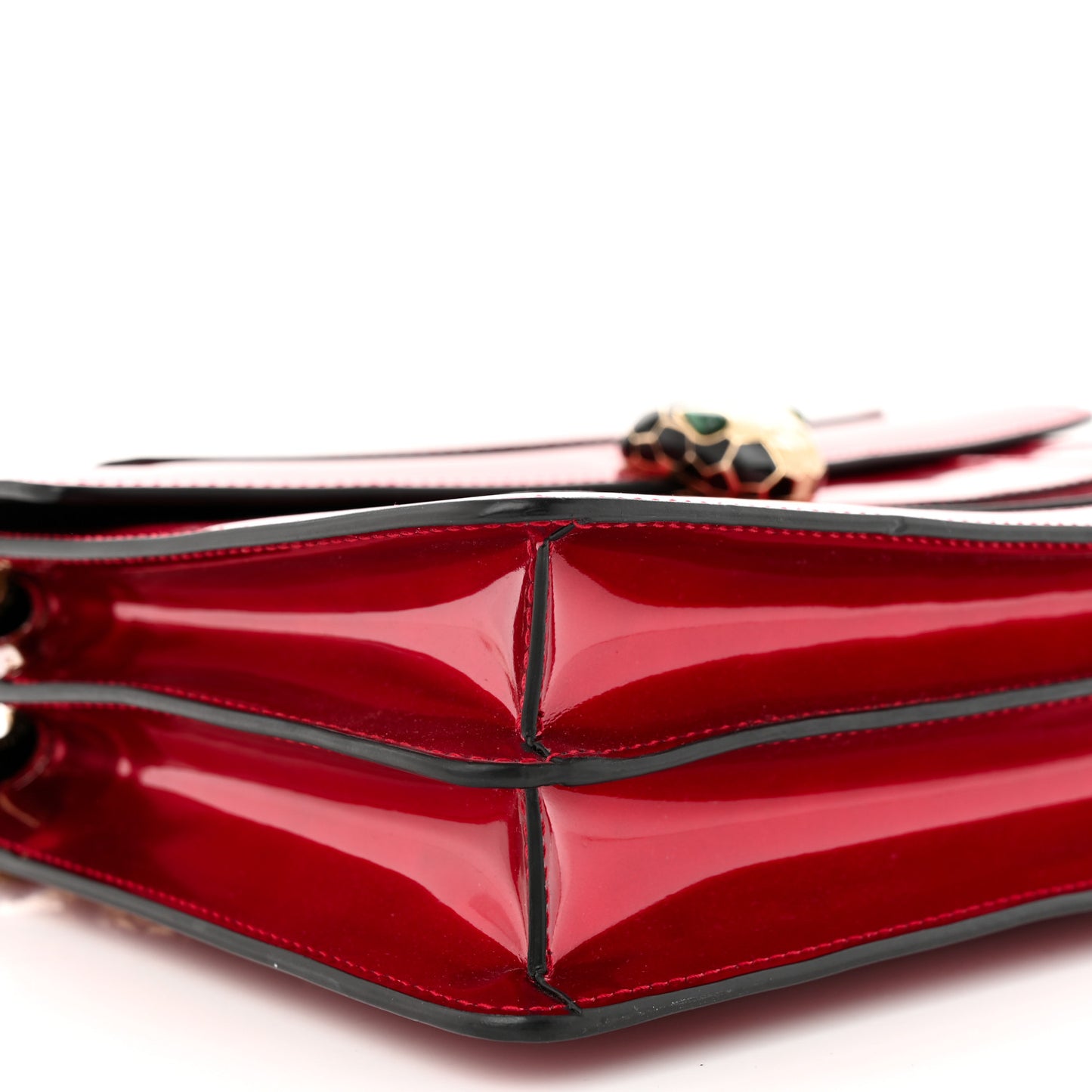 Metallic Calfskin Serpenti Forever Shoulder Bag Red