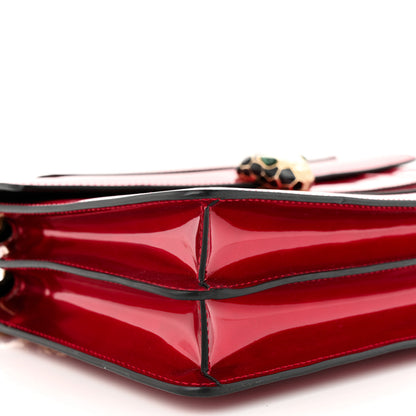 Bulgari Metallic Calfskin Serpenti Forever Shoulder Bag Red 10 of 11
