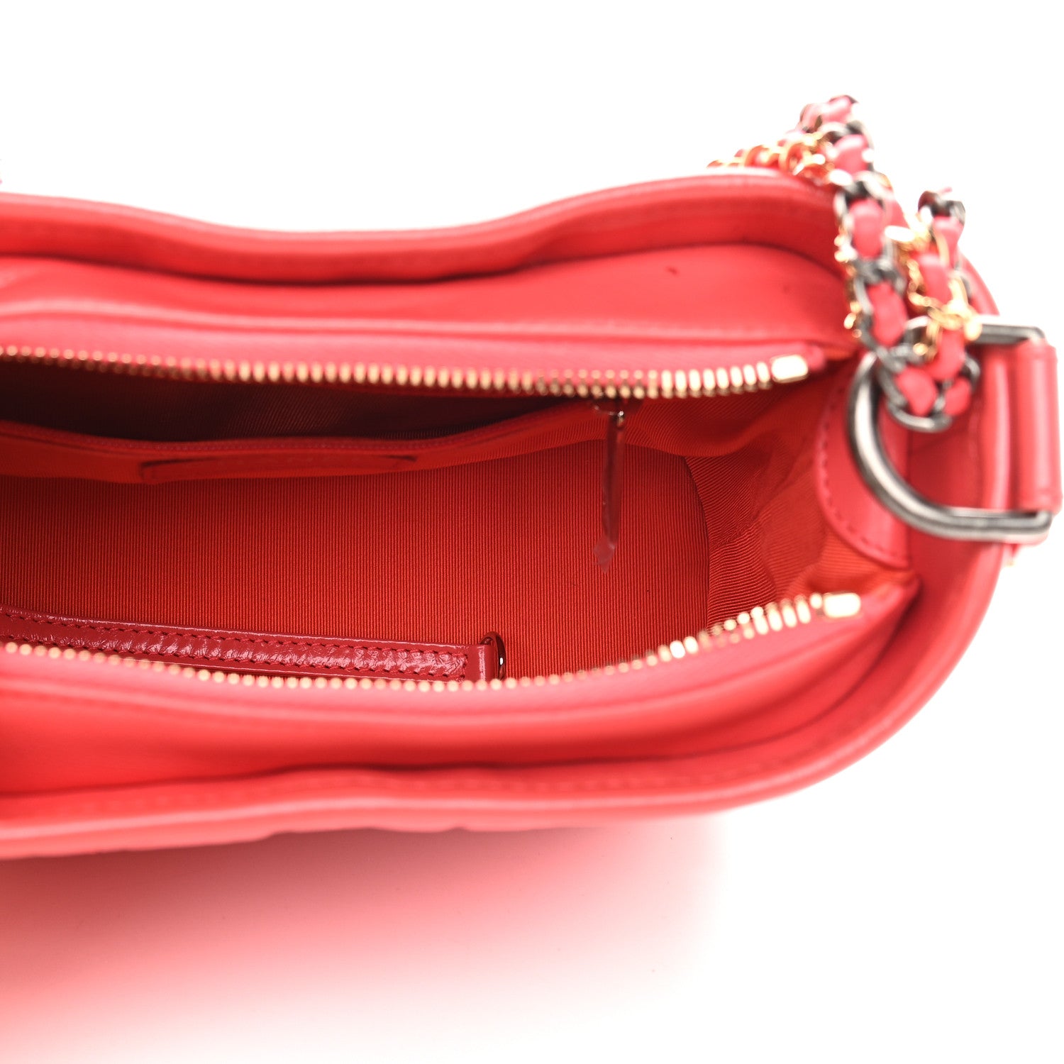 Chanel Aged Calfskin Quilted Small Gabrielle Hobo Coral 5 of 9