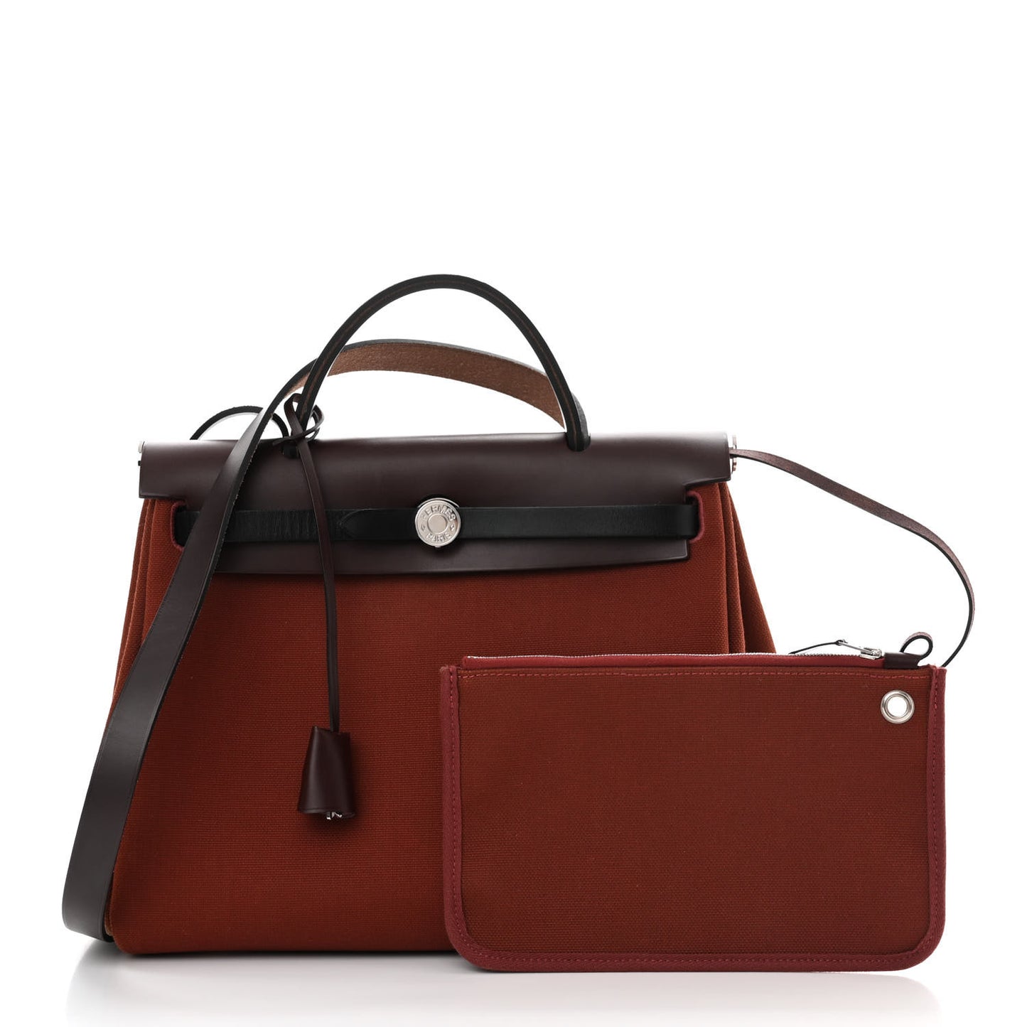 Military Toile Vache Hunter Tri-Color Herbag Zip Retourne 31 PM Rouge H Ebene Black