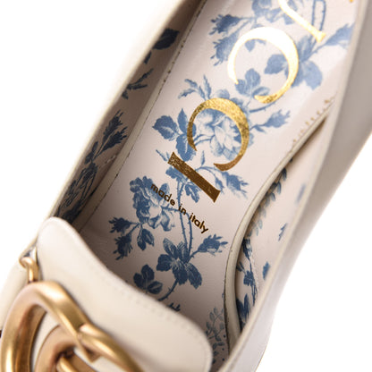 Gucci Malaga Kid GG Victoire 95mm Loafer Pumps 39.5 Vintage White 9 of 12
