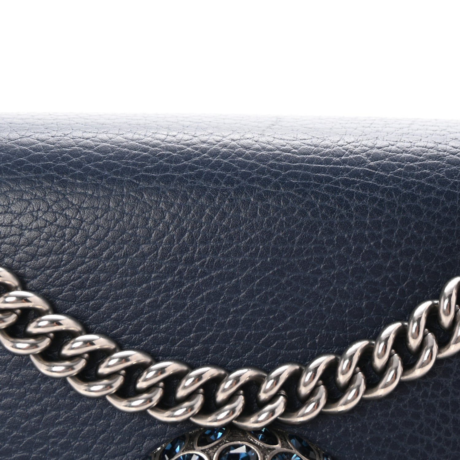 Gucci Pebbled Calfskin Small Dionysus Shoulder Bag Blue Agata 8 of 10
