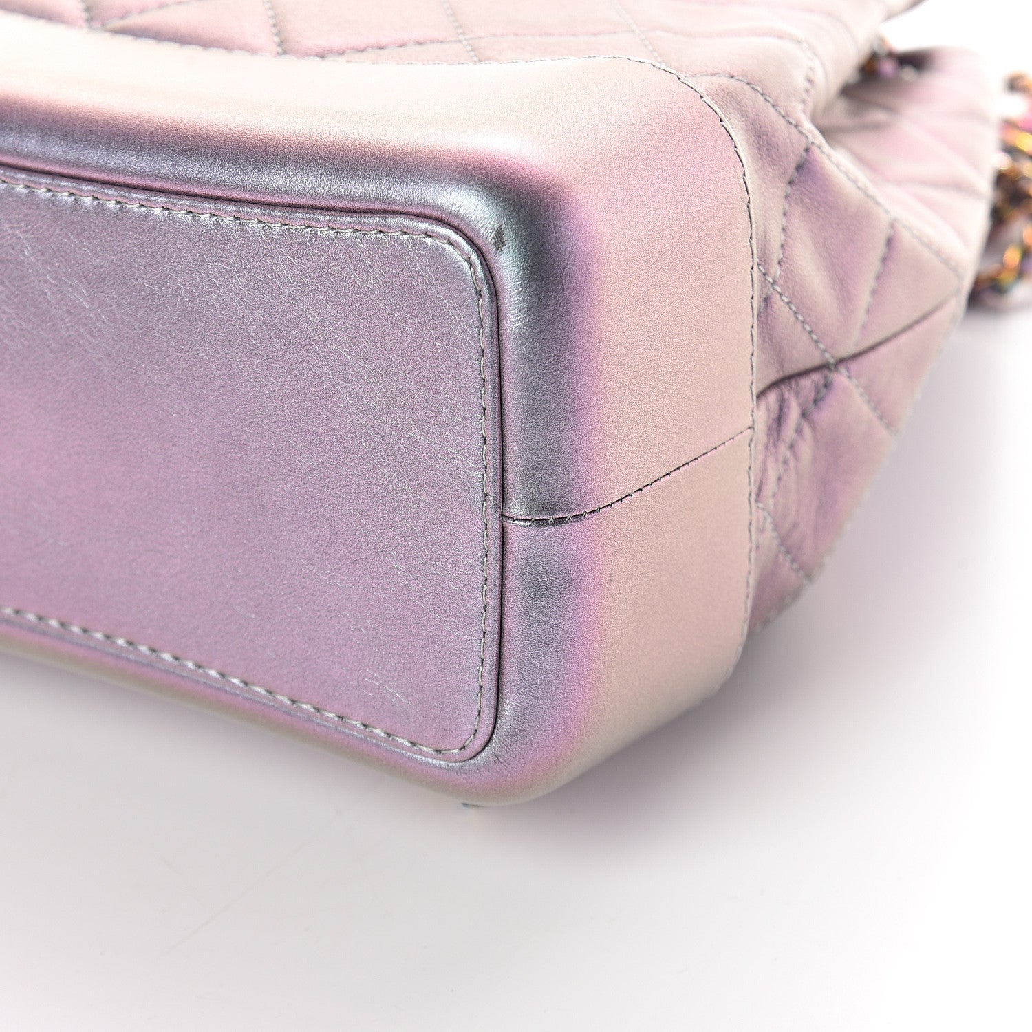 Chanel Iridescent Lambskin Calfskin Quilted Gabrielle Backpack Light Purple 9 of 9