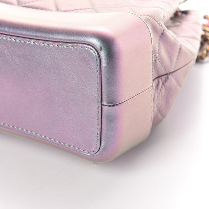 Chanel Iridescent Lambskin Calfskin Quilted Gabrielle Backpack Light Purple 9 of 9