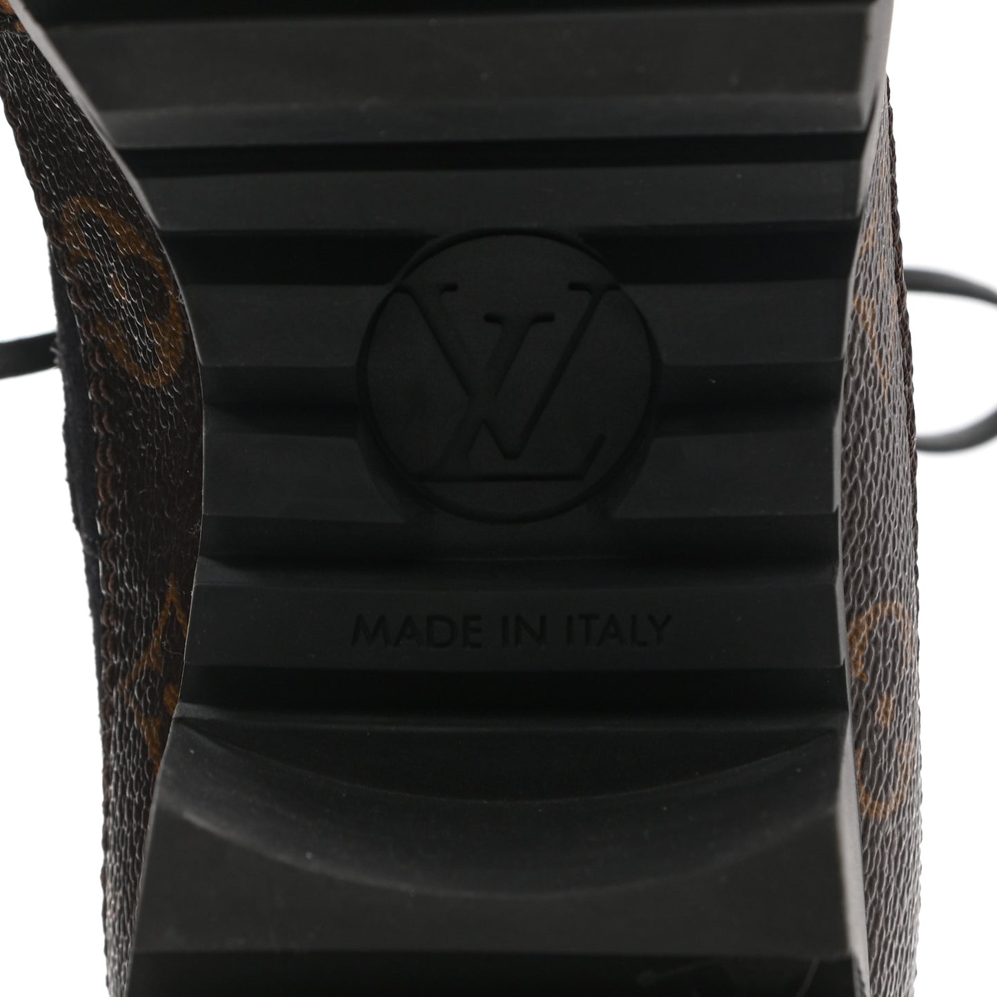 Suede Calfskin Monogram Calf Hair Laureate Platform Desert Boots 39 Black