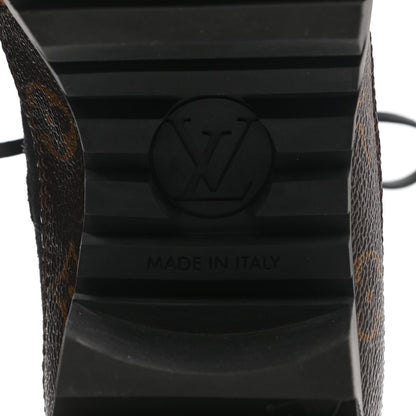Louis Vuitton Suede Calfskin Monogram Calf Hair Laureate Platform Desert Boots 39 Black 7 of 11