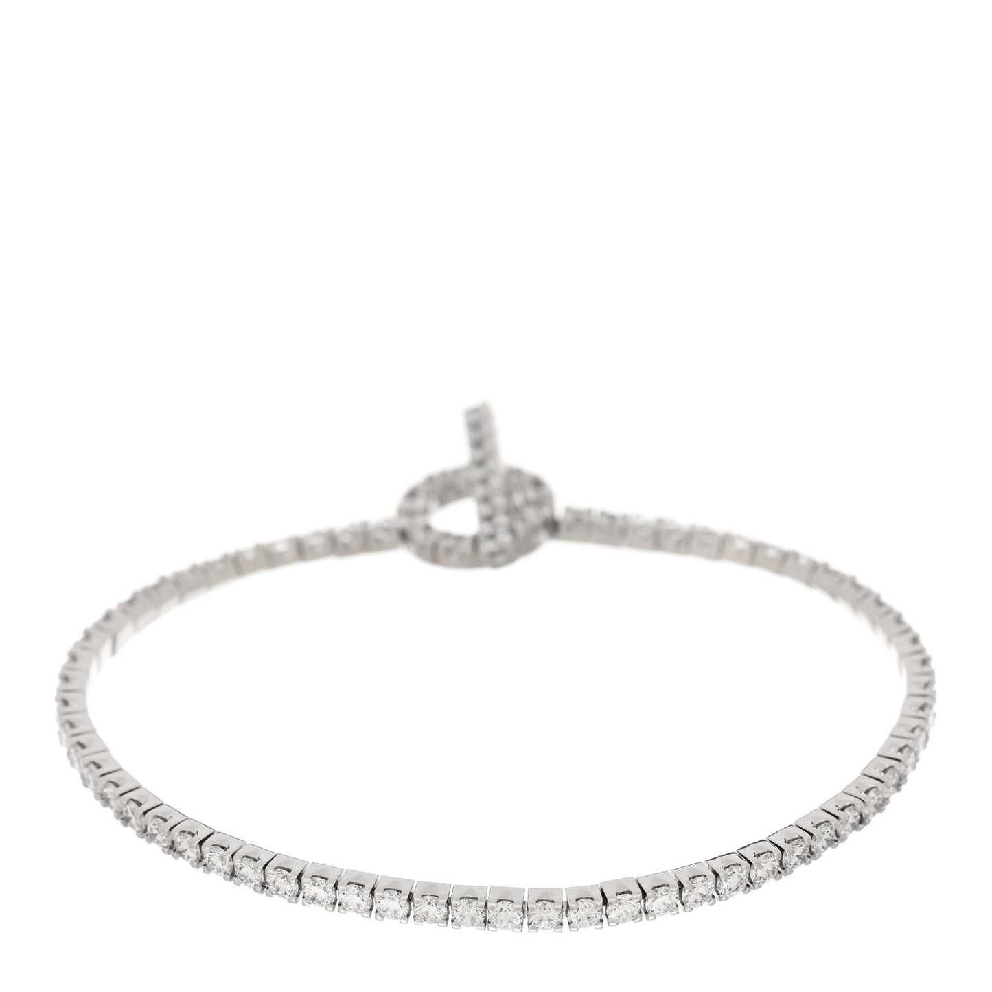 18K White Gold Diamond Finesse Link Bracelet XS