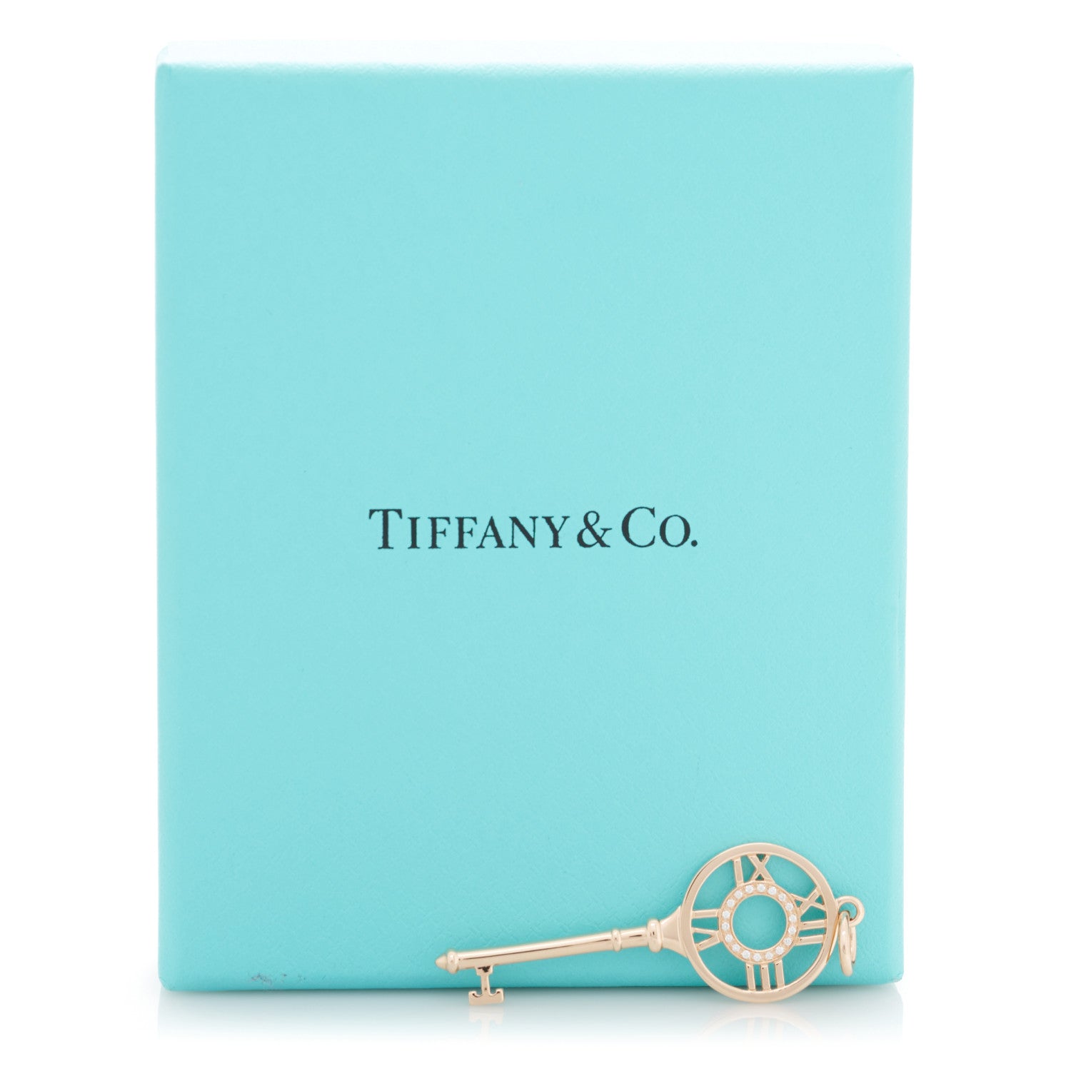 Tiffany 18K Rose Gold Diamond Atlas Key Pendant 4 of 4
