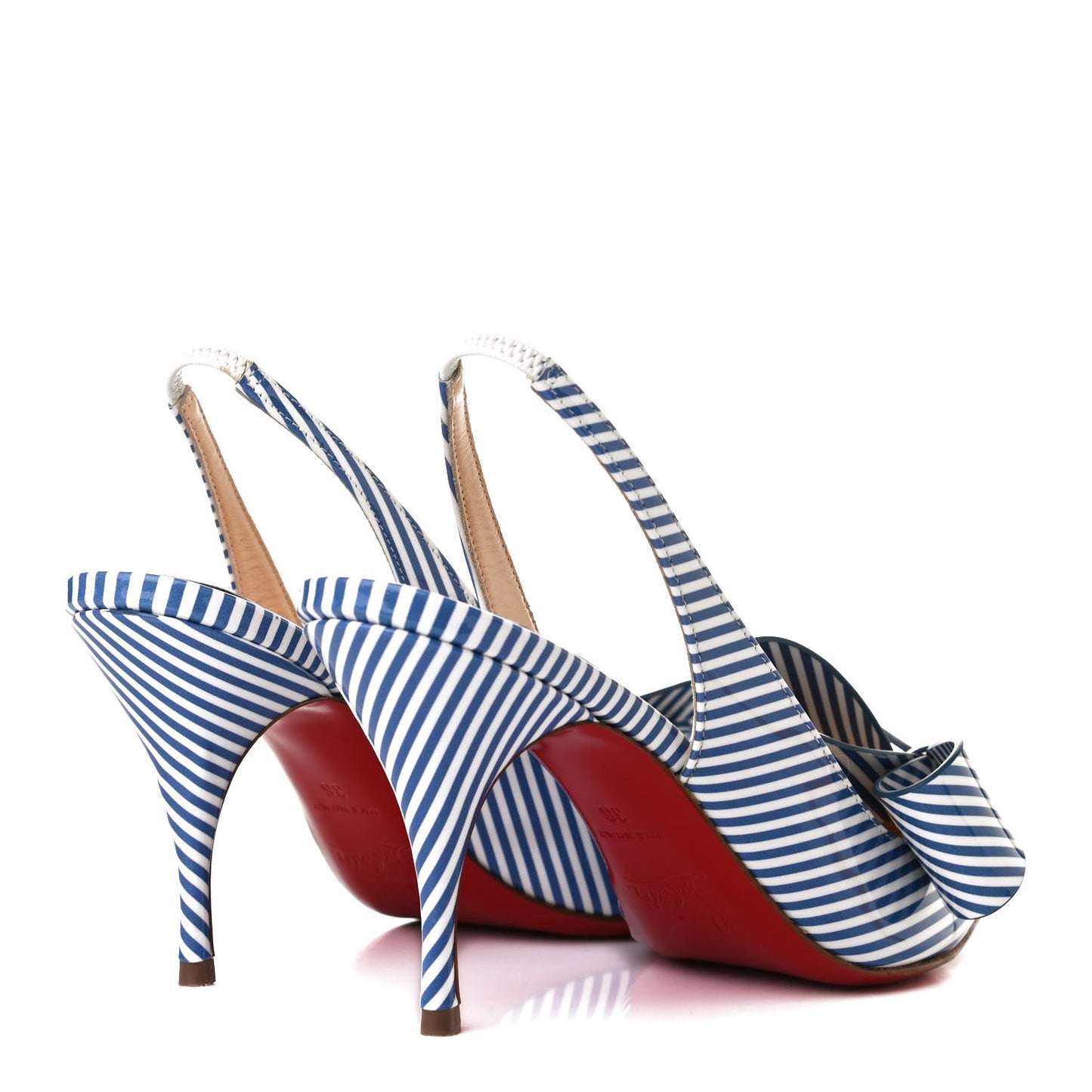 Patent Stripes Clare Nodo 80 Pumps 36 Jeans White