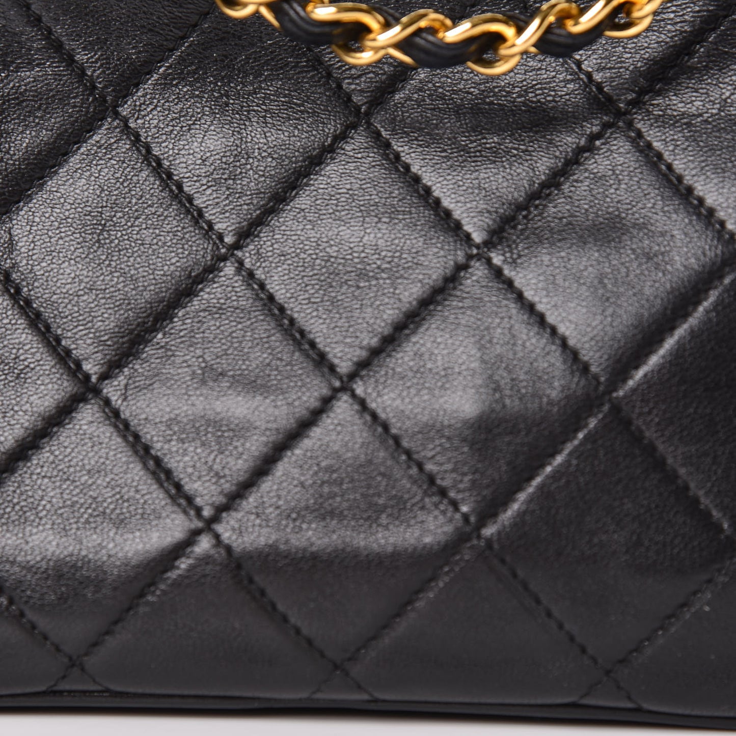 Lambskin Quilted Tassel Camera Case Pouch Black