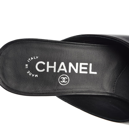 Chanel Lambskin Grosgrain Cap Toe Mules 36.5 Black 6 of 9