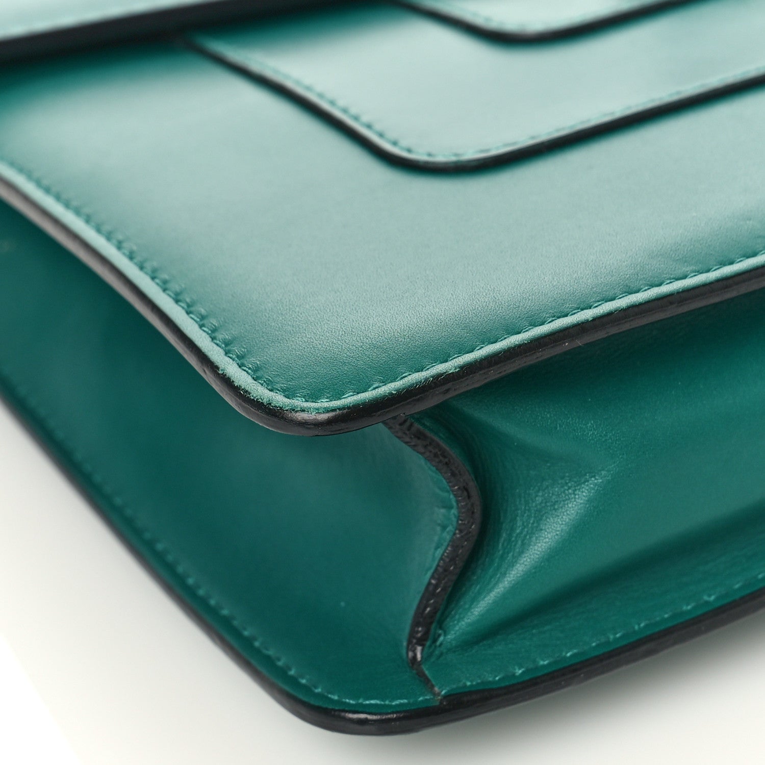 Bulgari Calfskin Small Serpenti Forever Snake Strap Crossbody Bag Emerald Green 8 of 12