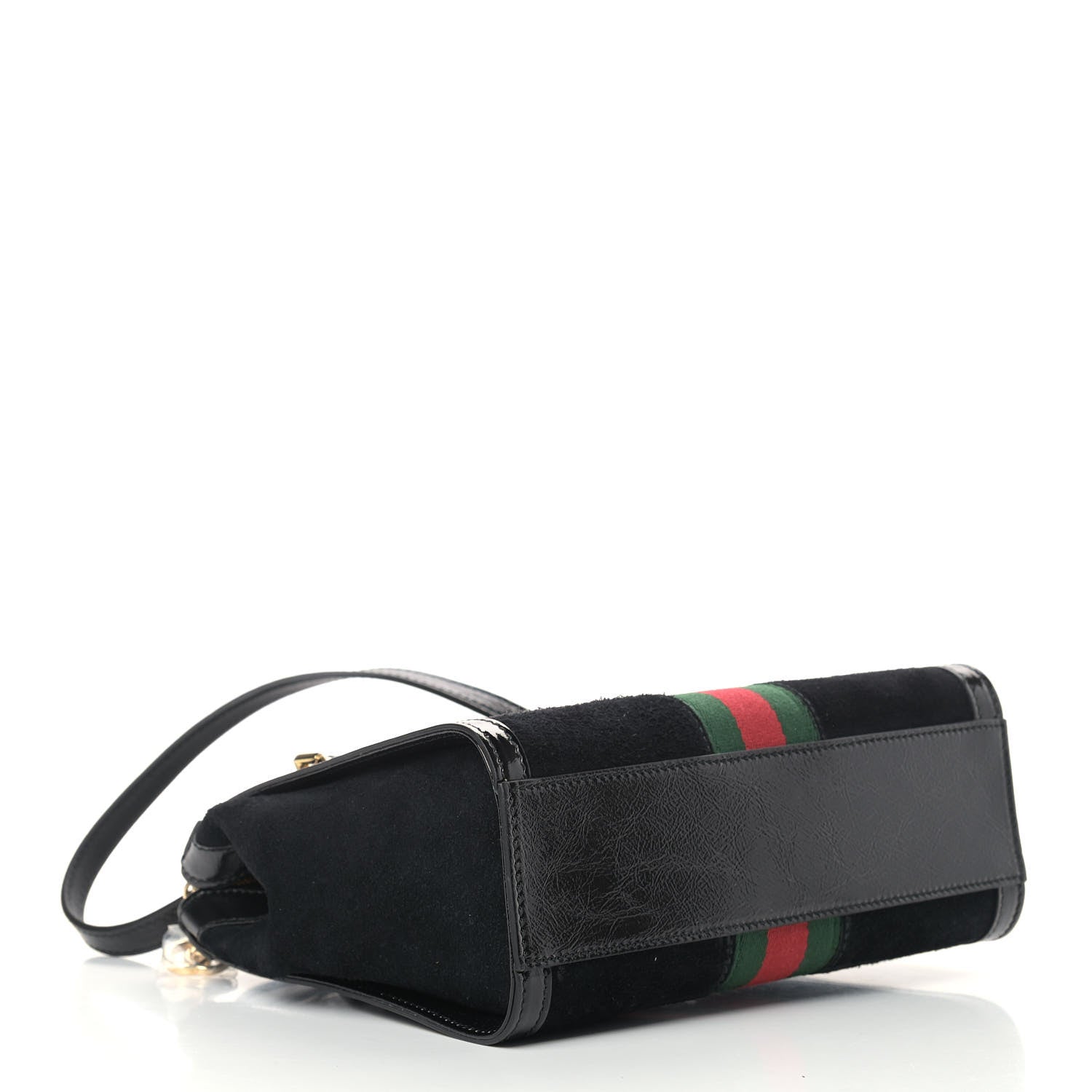 Gucci Suede Patent GG Web Small Ophidia Tote Bag Black 4 of 11