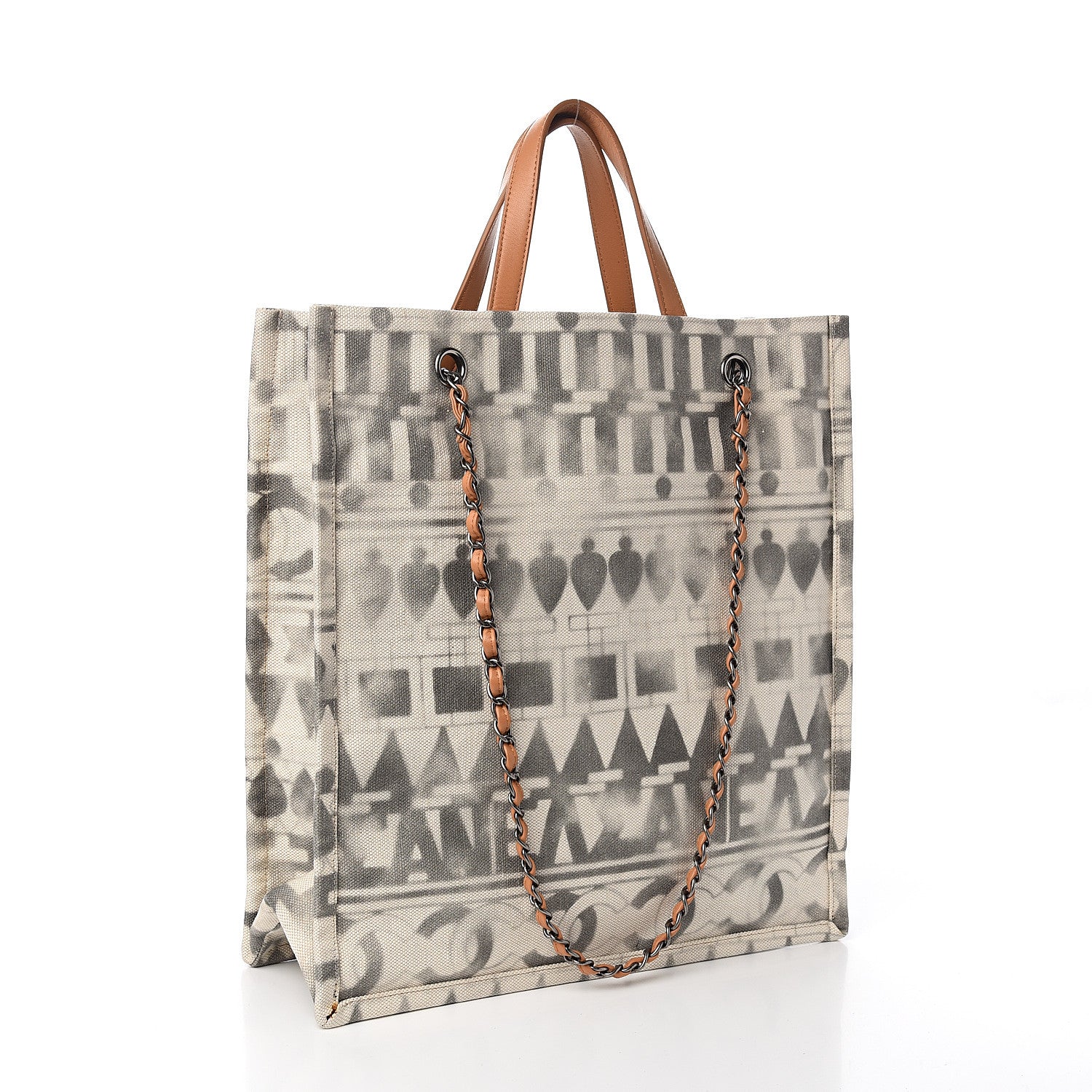 Chanel Canvas Small Iliad Shopping Tote Beige 2 of 9