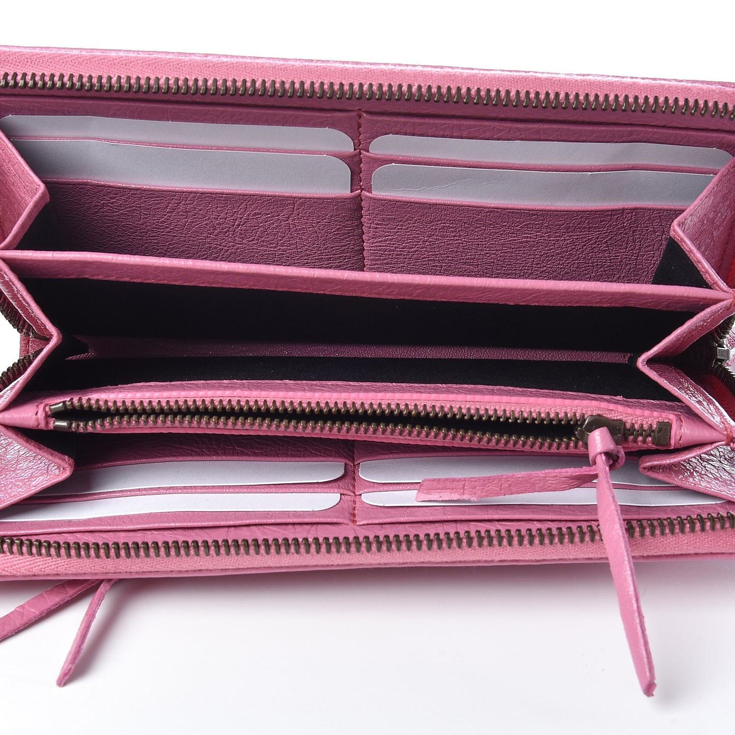 Agneau Classic Hardware Continental Zip Around Wallet Rose Guimauve