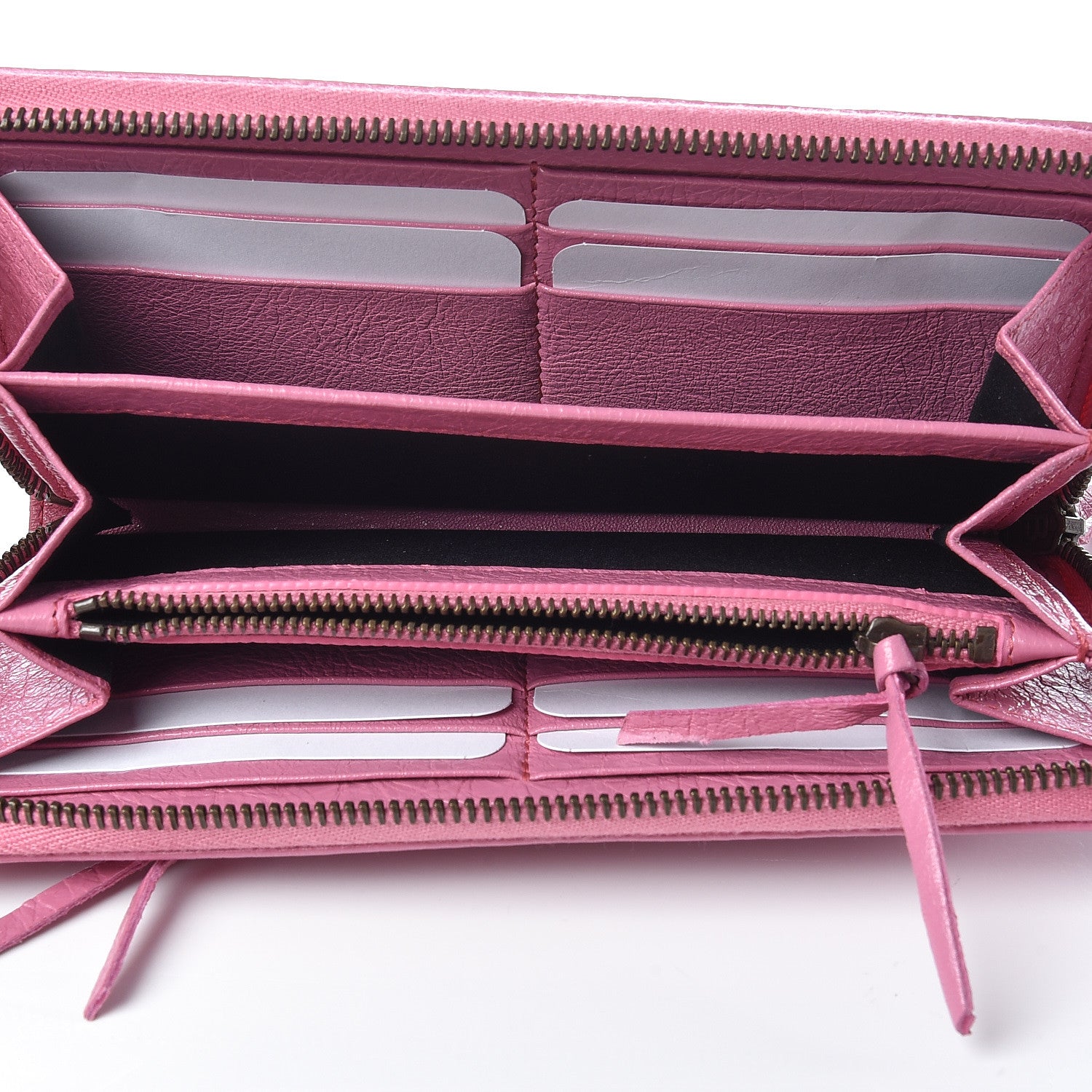 Balenciaga Agneau Classic Hardware Continental Zip Around Wallet Rose Guimauve 5 of 8