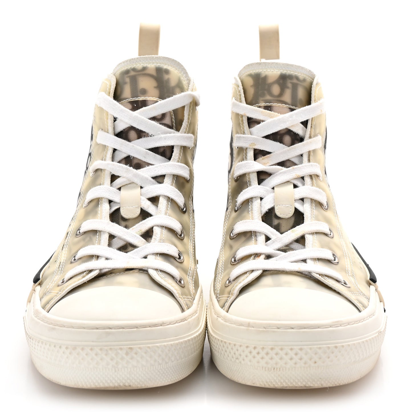Technical Canvas Oblique B23 High Top Sneakers 40 White Black