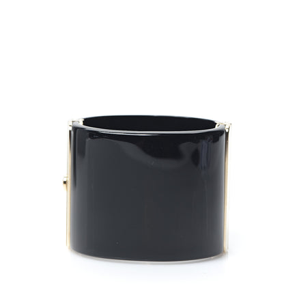 Chanel Resin Crystal CC Cuff Black Gold 2 of 5