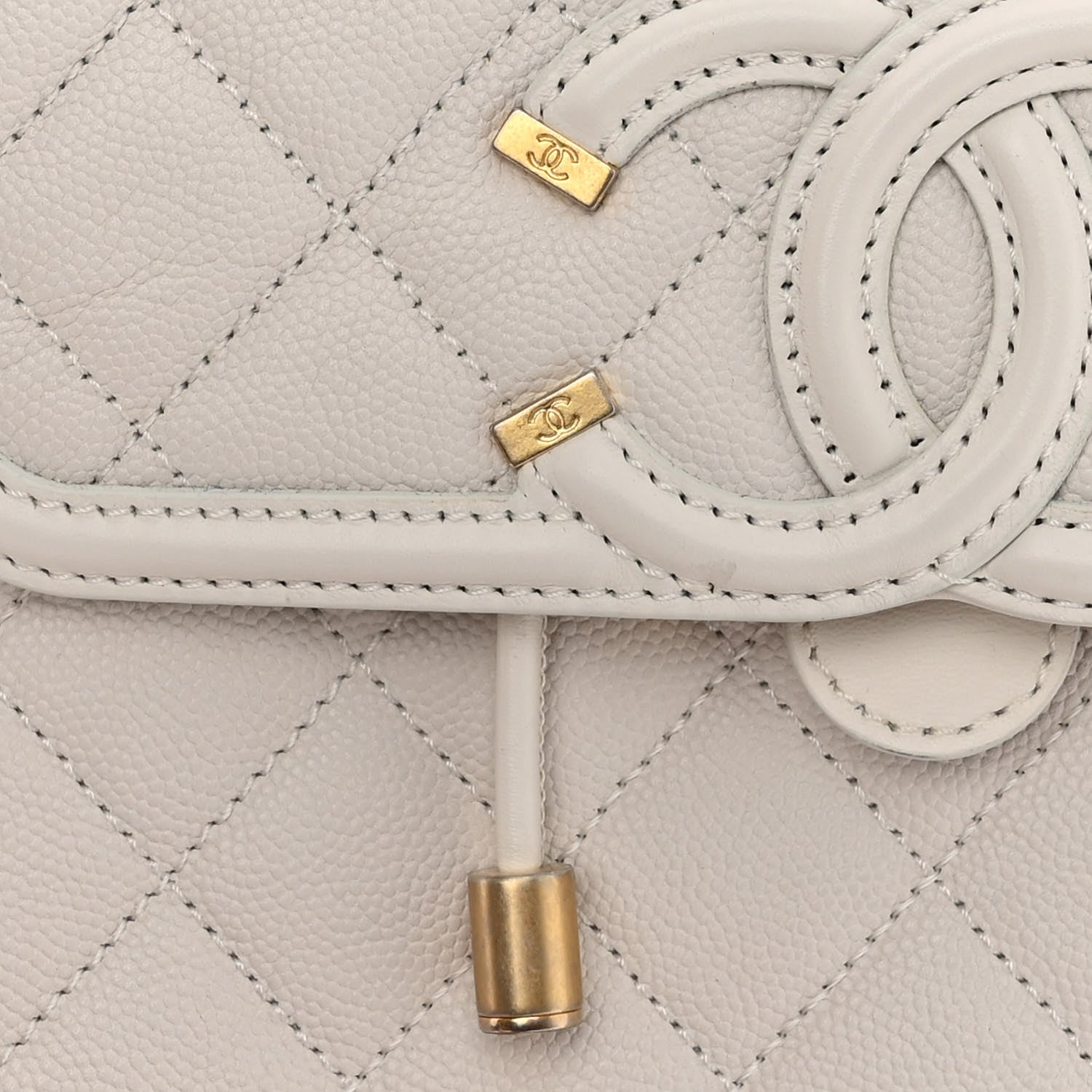 Chanel Caviar Quilted Filigree Backpack White 11 of 12