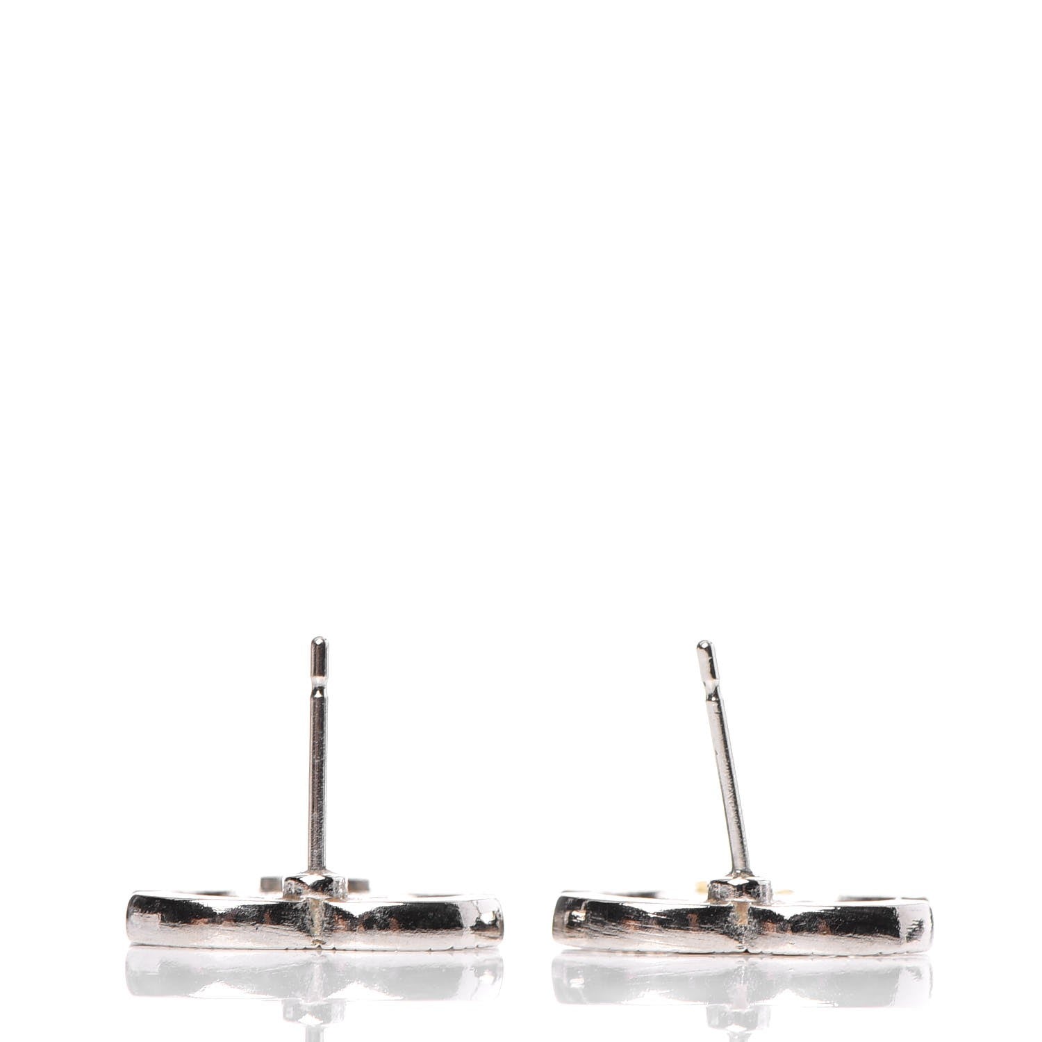 Chanel Crystal CC Earrings Silver 7 of 7