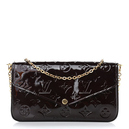 Louis Vuitton Vernis Pochette Felicie Chain Wallet Amarante 3 of 13