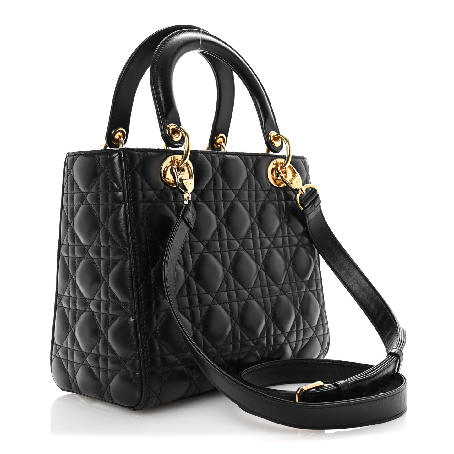 Lambskin Cannage Medium Lady Dior Black