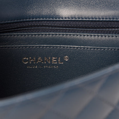 Chanel Lambskin Quilted Mini Rectangular Flap Dark Blue 8 of 11