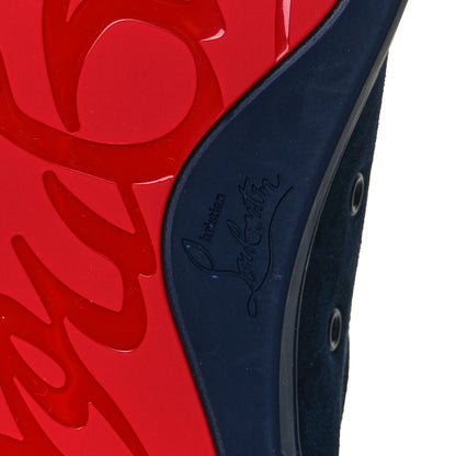 Christian Louboutin Veau Velours Louis Junior Spikes Flat Sneakers 44.5 Blue 6 of 8