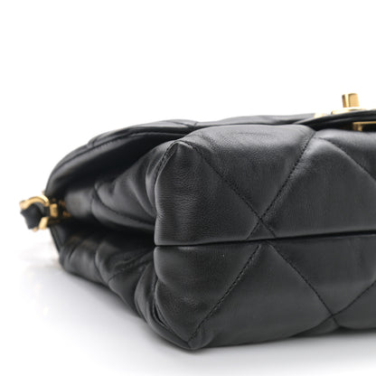 Chanel Lambskin Quilted Chain Top Handle Flap Black 8 of 9