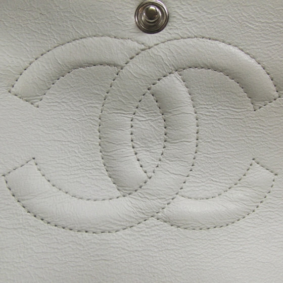 Chanel Caviar Quilted Medium Double Flap White 8 of 12