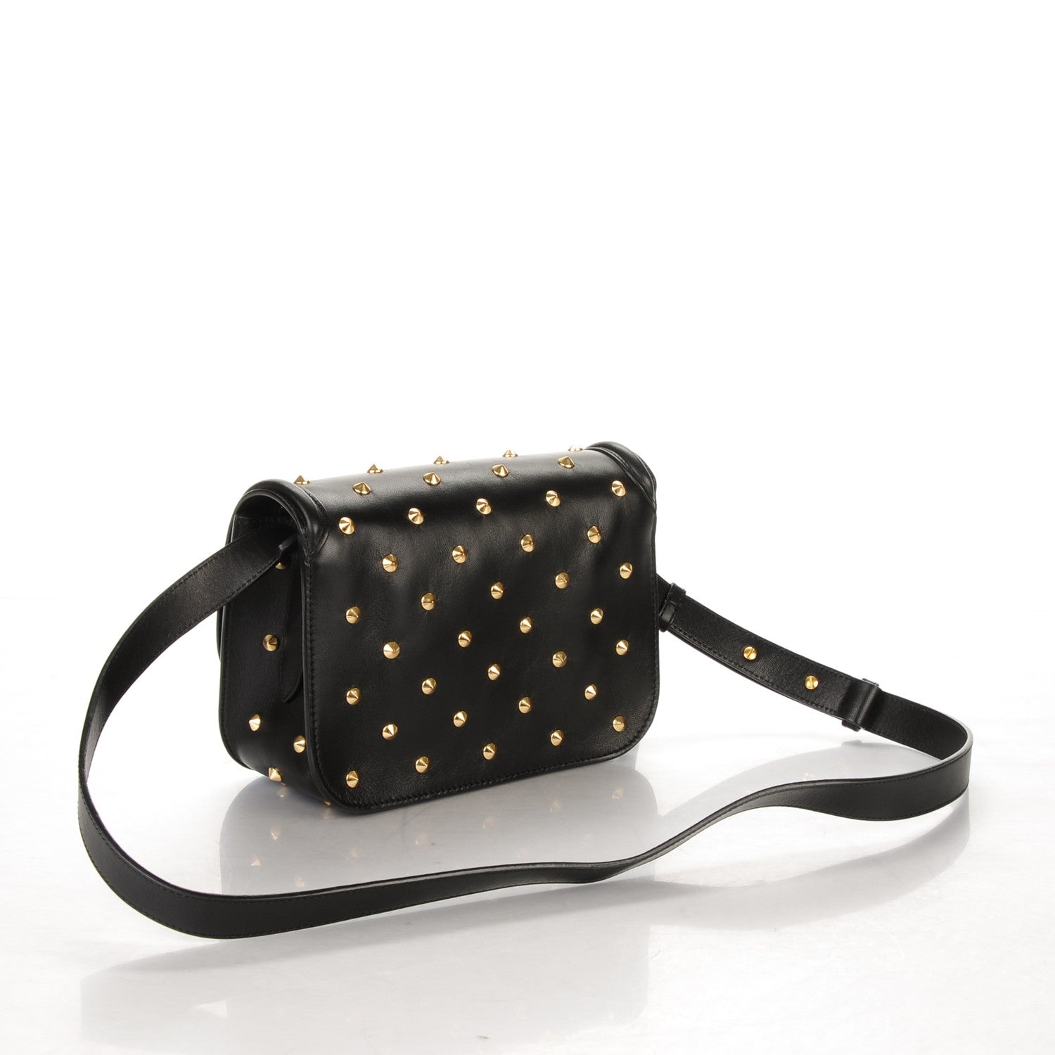Alexander McQueen Calfskin Small Studded Padlock Flap Cross Body Black 3 of 7