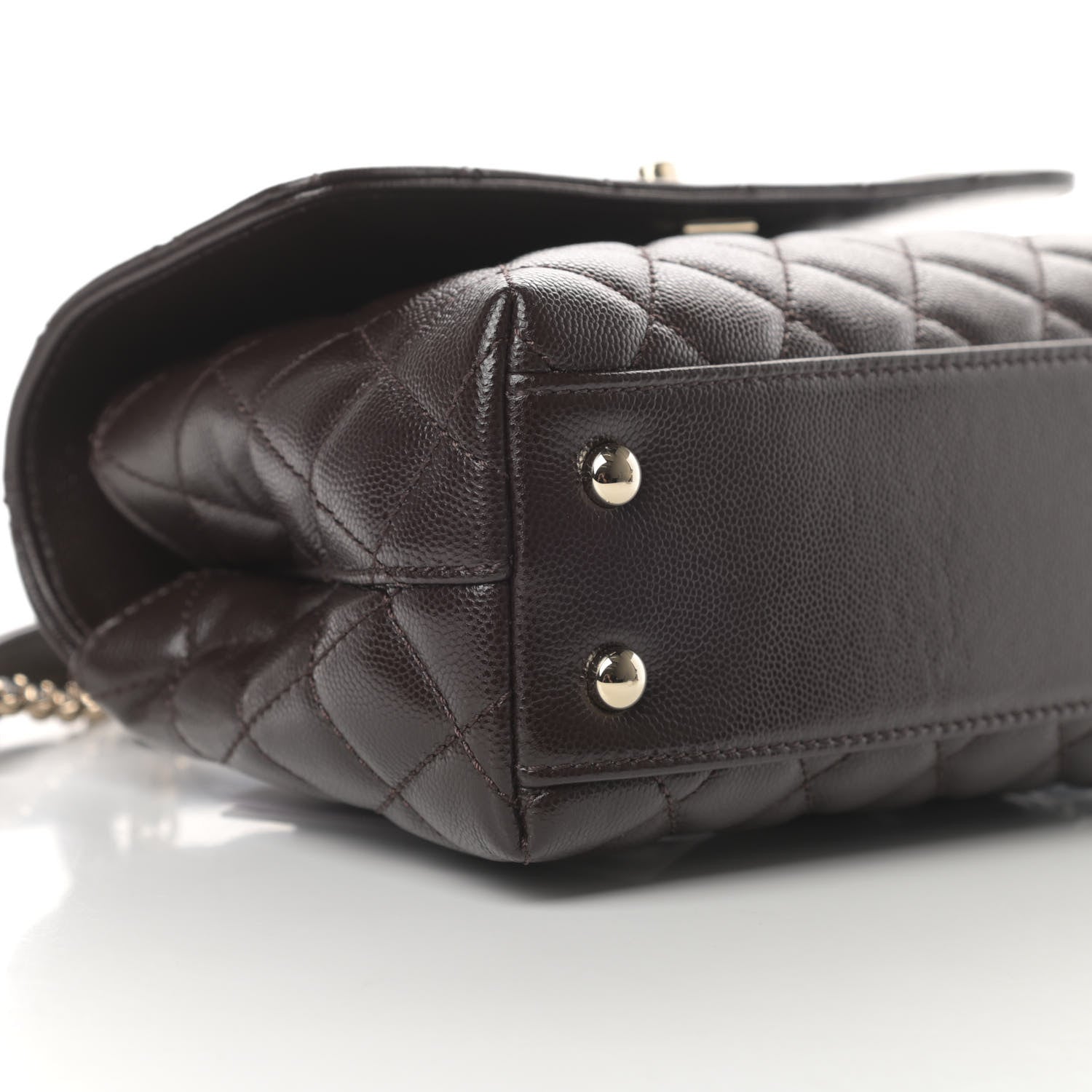 Chanel Caviar Quilted Mini Coco Handle Flap Dark Brown 9 of 11