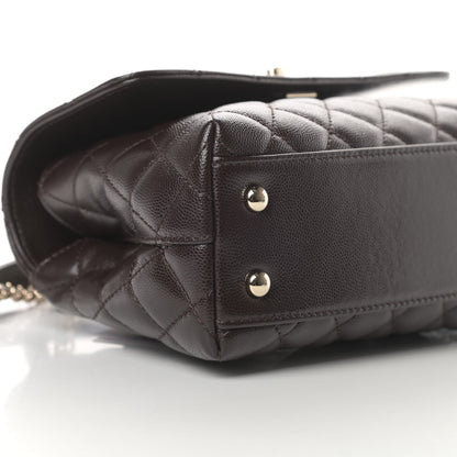 Chanel Caviar Quilted Mini Coco Handle Flap Dark Brown 9 of 11