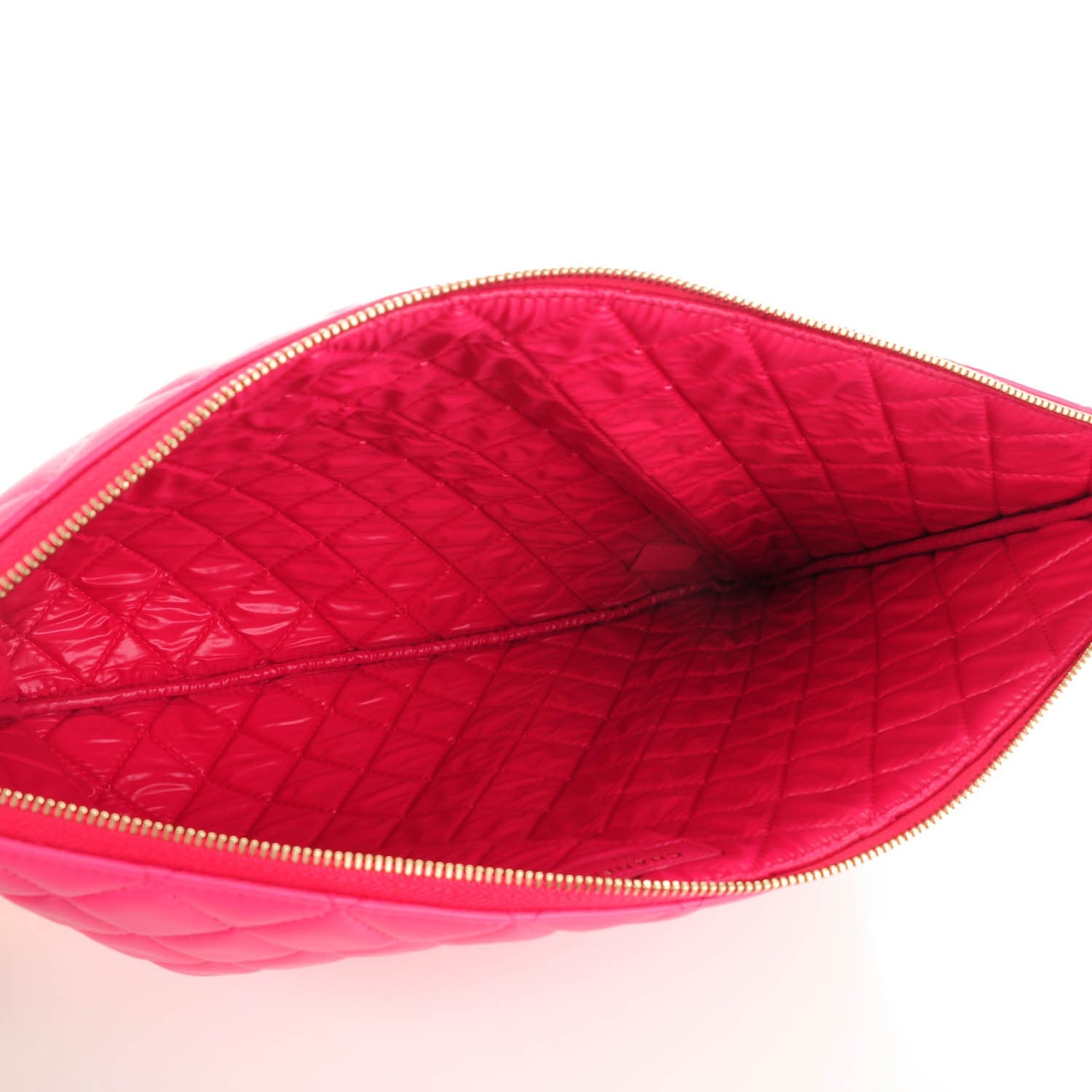 Chanel Lambskin Quilted Large Cosmetic Case Dark Pink 5 of 7