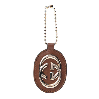 Gucci Calfskin Interlocking GG Key Chain Brown 1 of 2