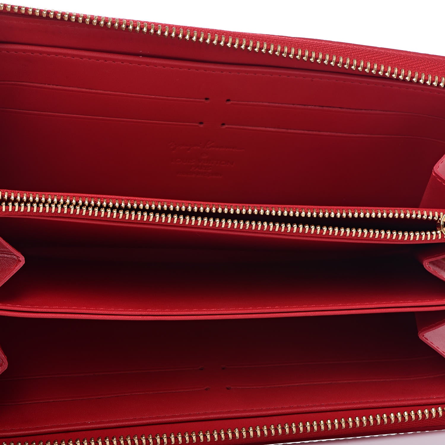 Louis Vuitton Vernis Kusama Infinity Dots Zippy Wallet Red 5 of 11