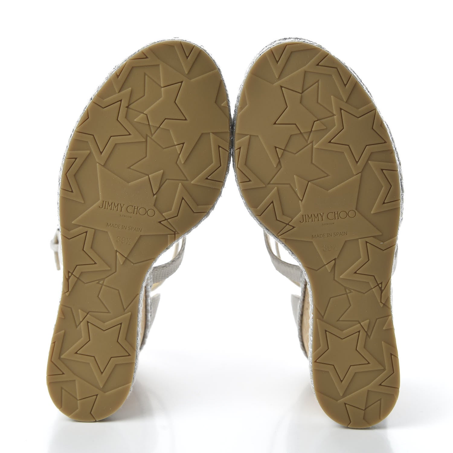 Jimmy Choo Snakeskin Embossed Cork Alanah Wedge Sandals 39.5 Latte 5 of 8