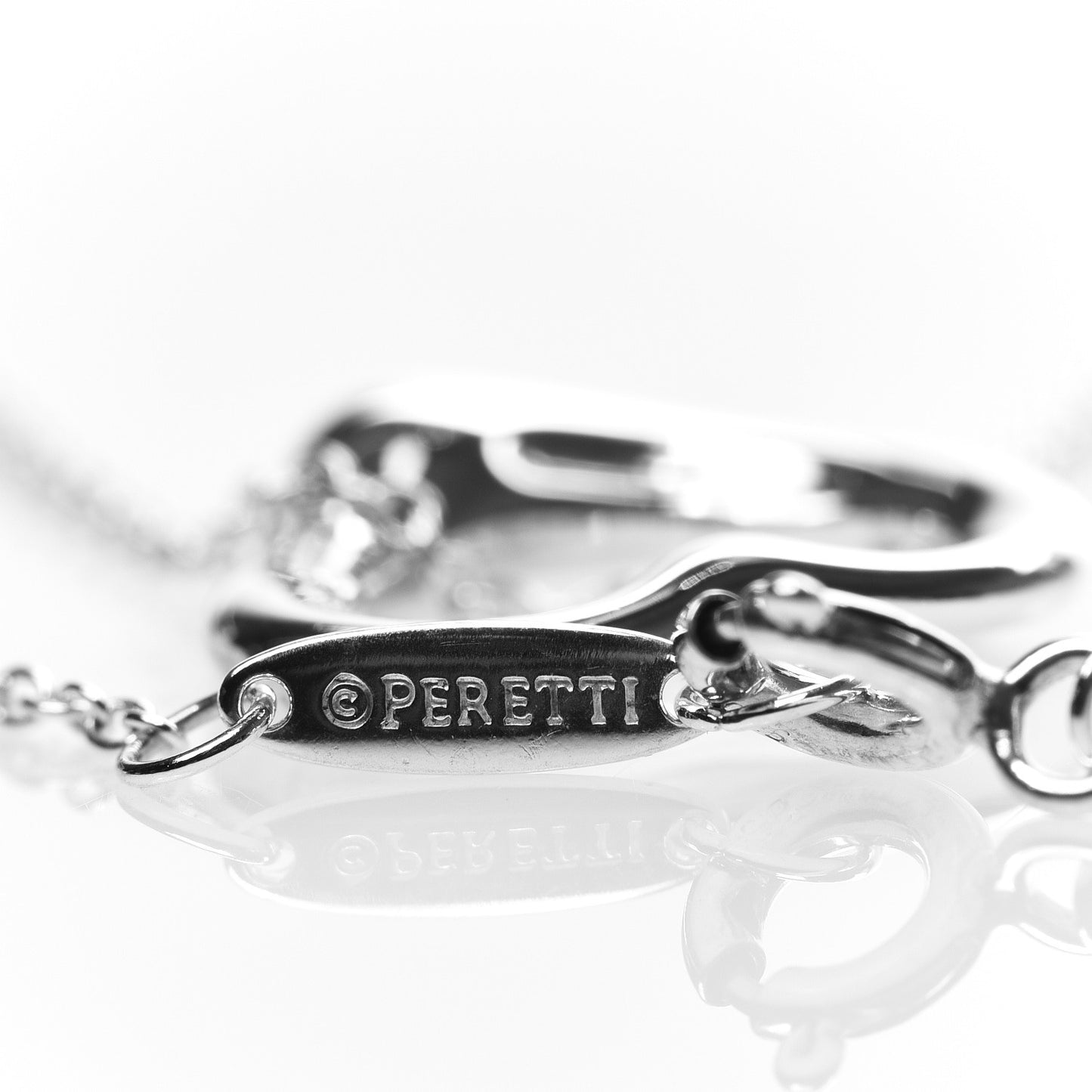 Sterling Silver 16mm Elsa Peretti Open Heart Pendant Necklace