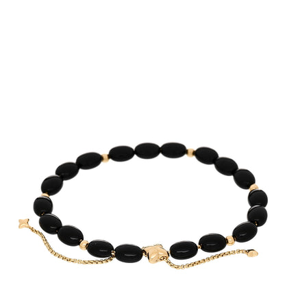 David Yurman 18K Yellow Gold Onyx Bijoux Spiritual Beads Bracelet 2 of 4