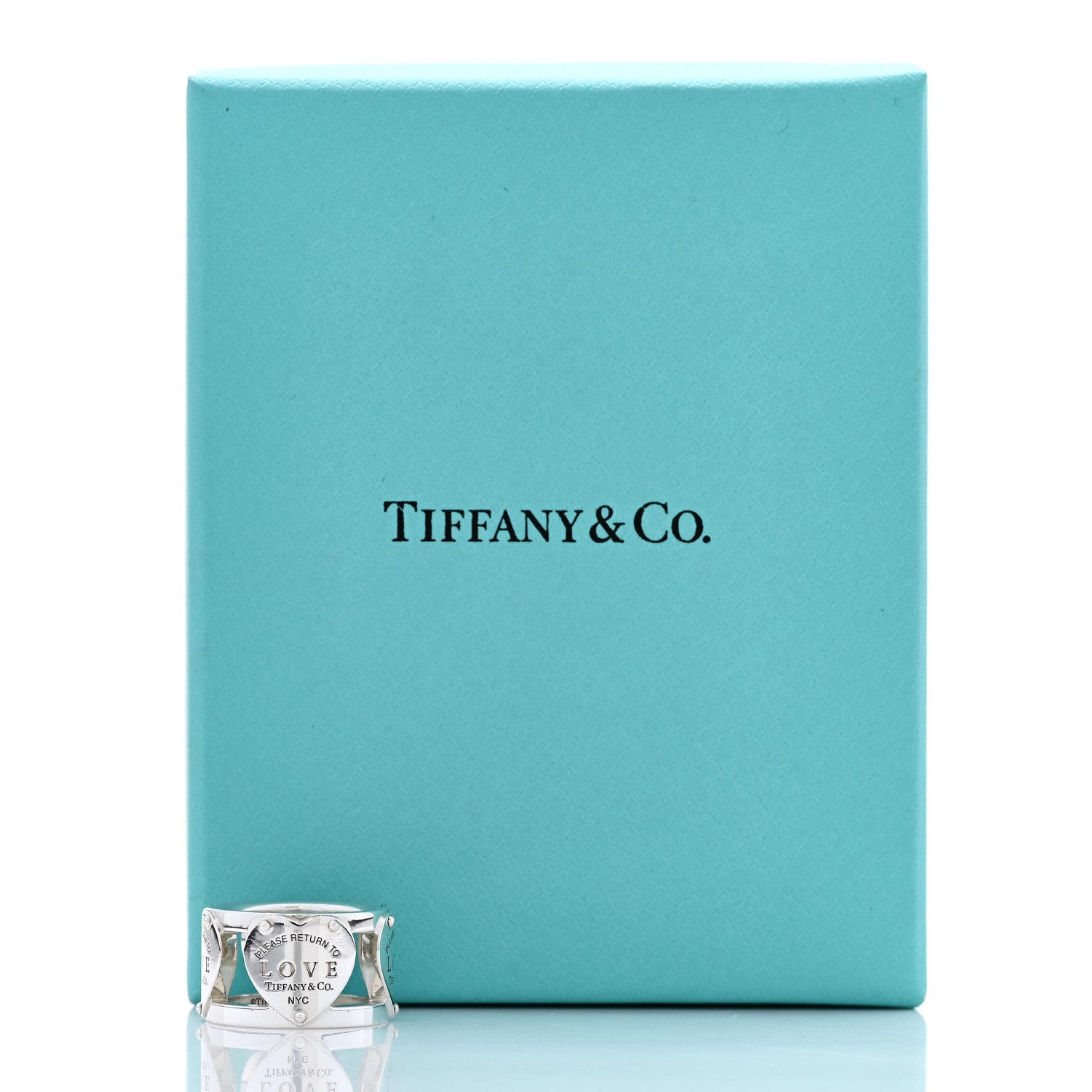 Tiffany Sterling Silver Return to Tiffany Heart Wide Band Ring 47 4 5 of 5
