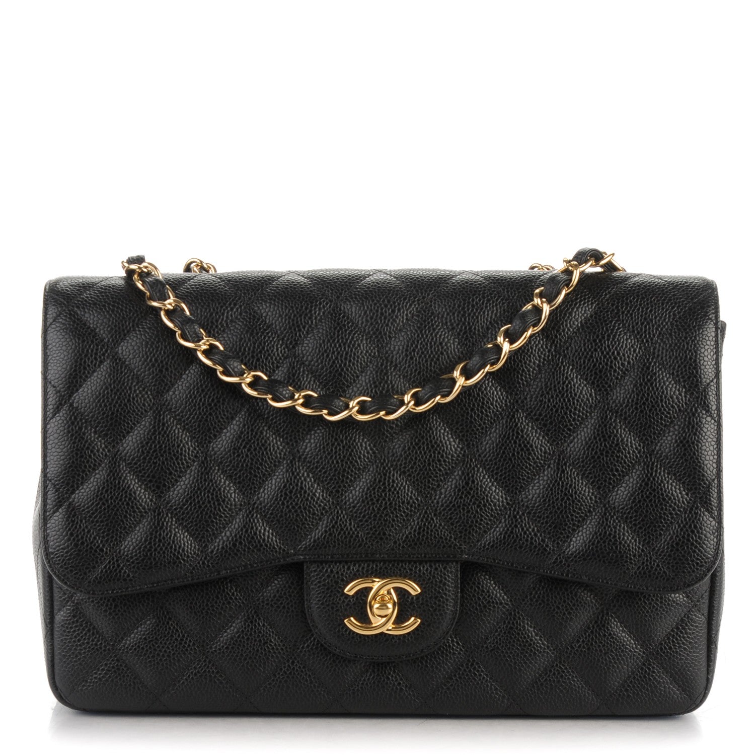 Chanel Caviar Quilted Jumbo Single Flap Black 1 of 7