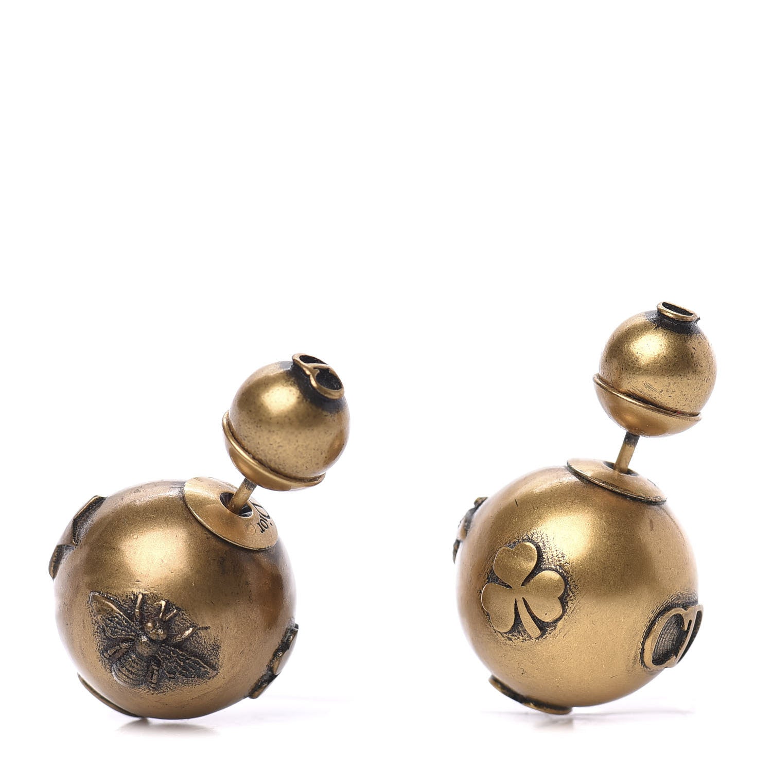 Christian Dior Metal Bee Mise En Dior Tribal Earrings Gold 1 of 3