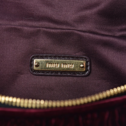 Miu Miu Velluto Matelasse Rider Belt Bag Bordeaux 6 of 10