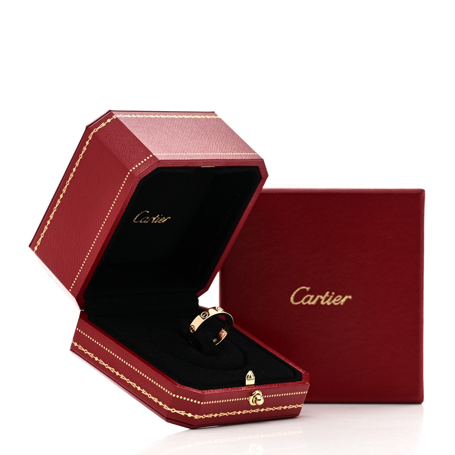 Cartier 18K Yellow Gold Diamond 4mm LOVE Wedding Band Ring 51 5.75 5 of 5