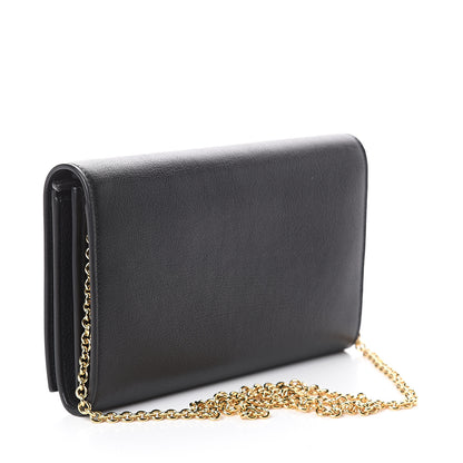 Saint Laurent Calfskin Monogram Belle de Jour Chain Clutch Black 2 of 8