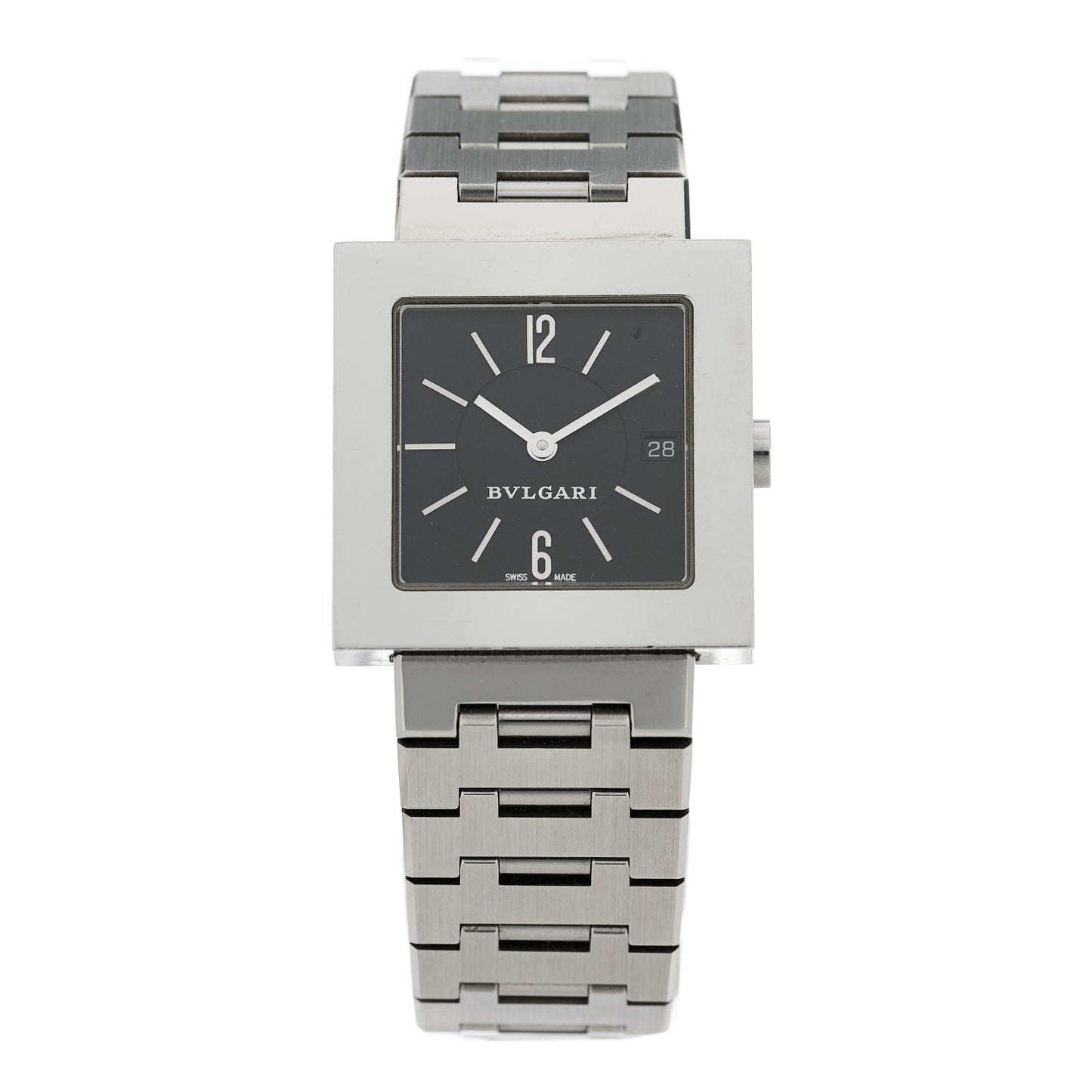 Stainless Steel 27mm Quadrato Quartz Watch Black
